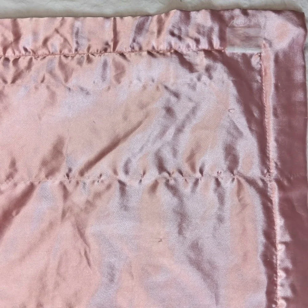 Carter's Solid Pink Minky Dot Baby Girl Blanket Lovey Satin Trim Backside 30x40